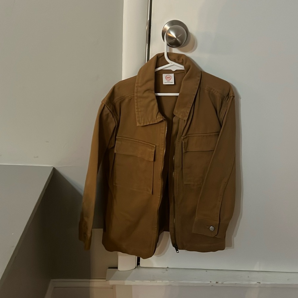 Boys wonder nation jacket sz 6/7 small brown zip up.